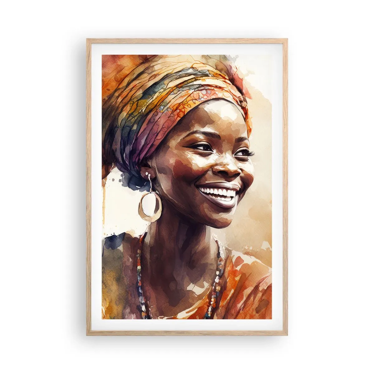 Poster în ramă de stejar deschis - Regina africană - 61x91 cm