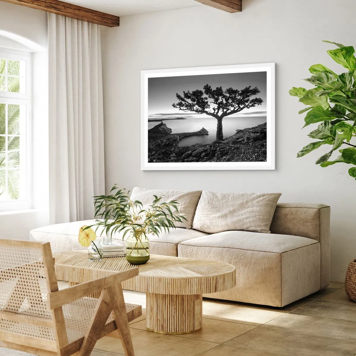 Poster în ramă albă - Liniște până la orizont - 50x40 cm