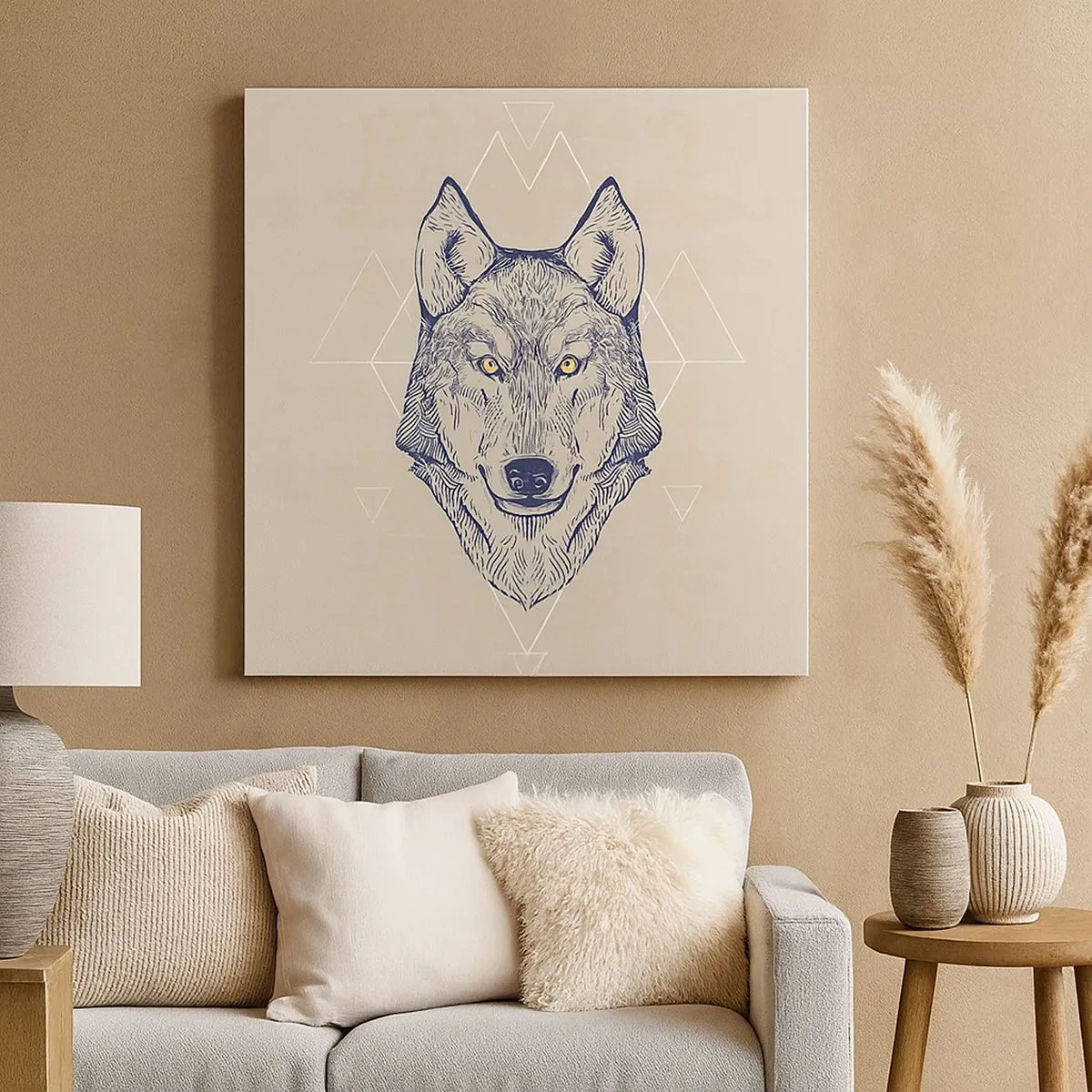 Tablou pe pânză - Un alfa cu o privire pătrunzătoare - 30x30 cm