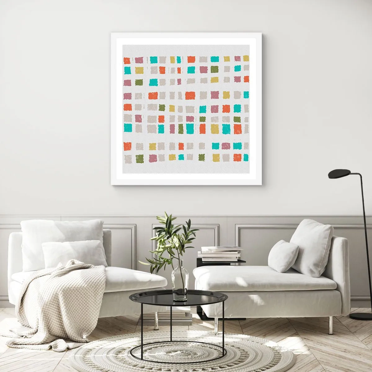 Poster în ramă albă - Joc necunoscut - 50x50 cm