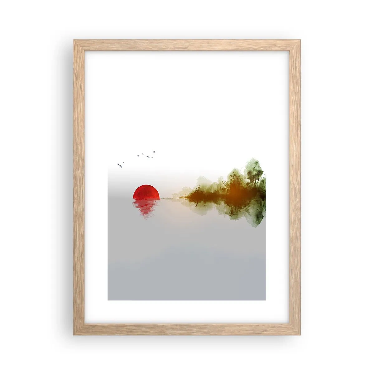 Poster în ramă de stejar deschis - Promisiune de liniște - 30x40 cm