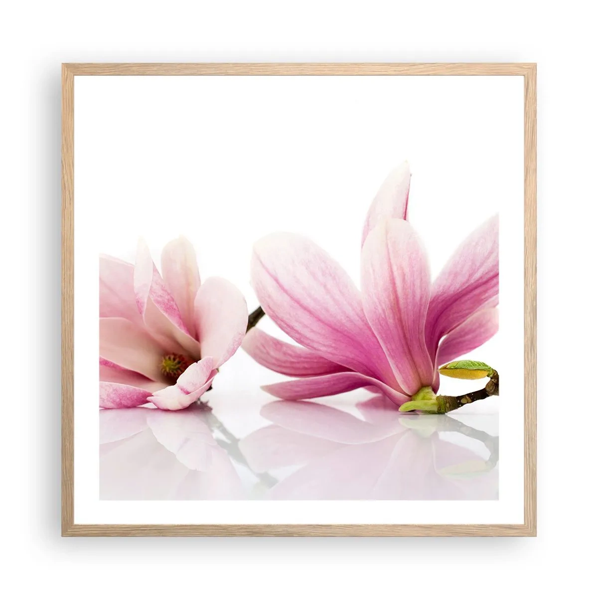 Poster în ramă de stejar deschis - Delicate ca o adiere de primăvară - 60x60 cm