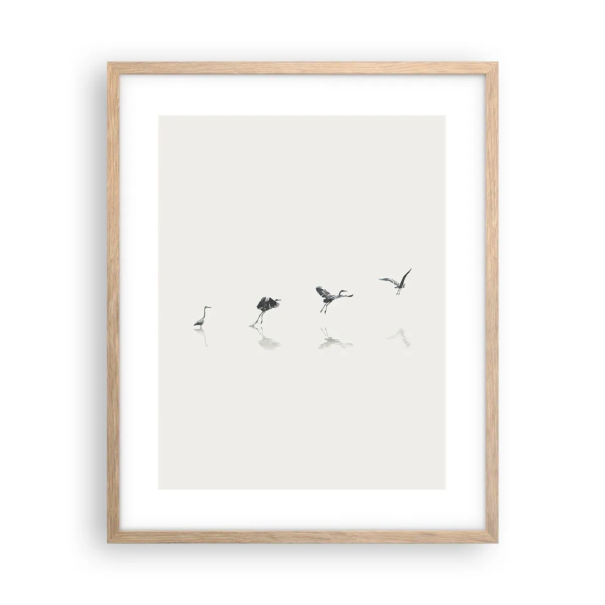 Poster în ramă de stejar deschis - Patru pași simpli - 40x50 cm