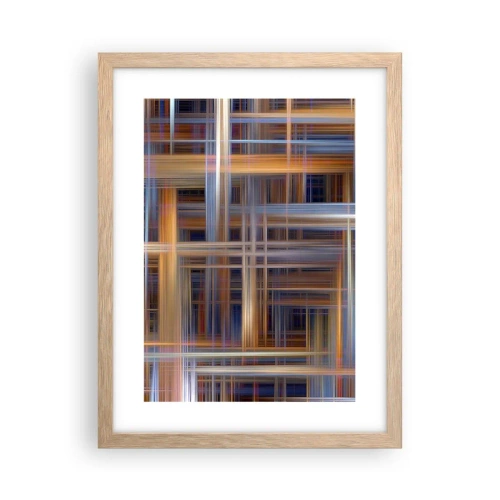 Poster în ramă de stejar deschis - Țesut din lumină - 30x40 cm