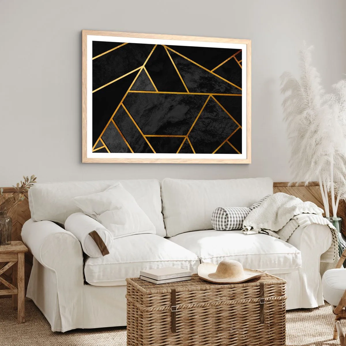 Poster în ramă de stejar deschis - Întuneric și lumină - 91x61 cm