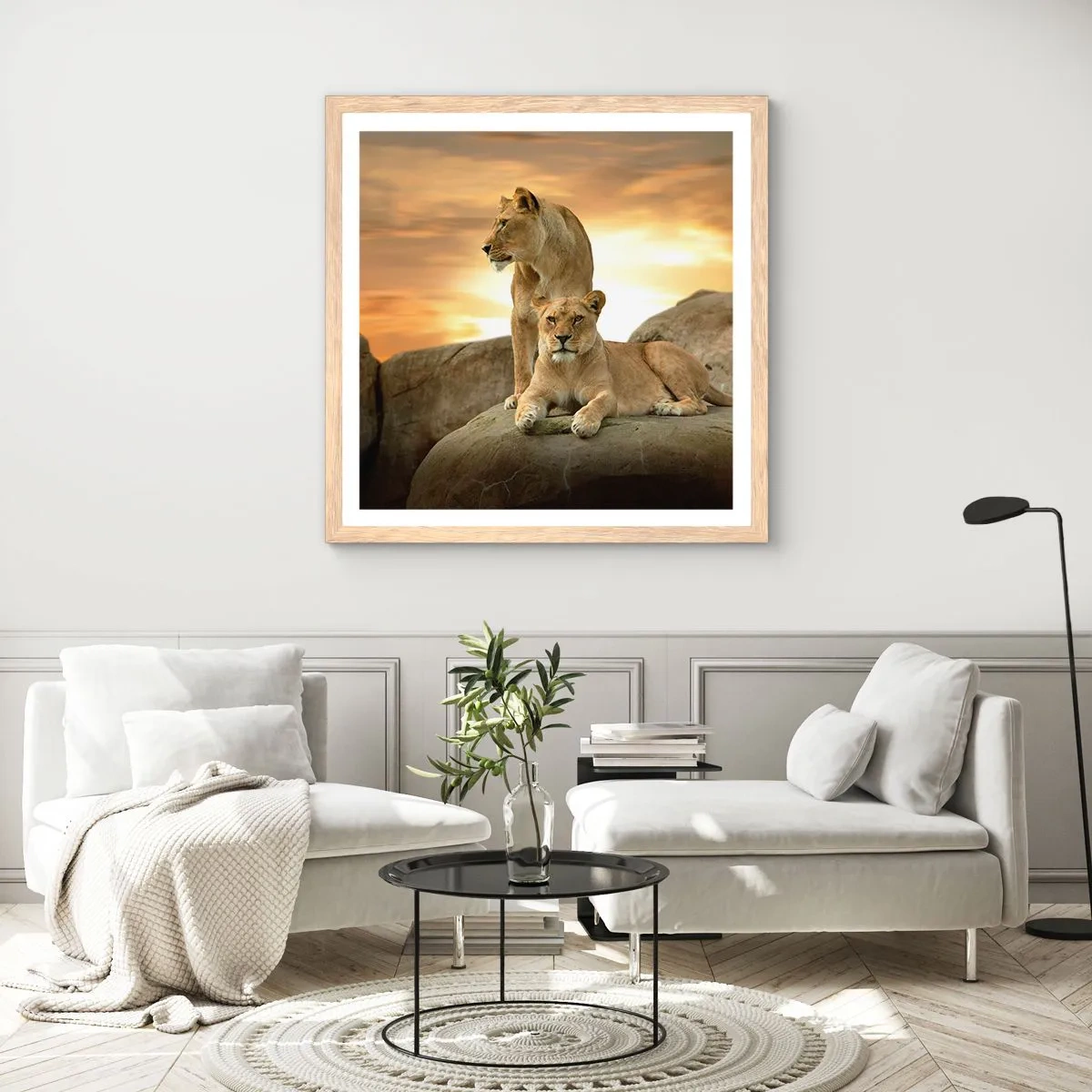 Poster în ramă de stejar deschis - Maiestate regală - 30x30 cm