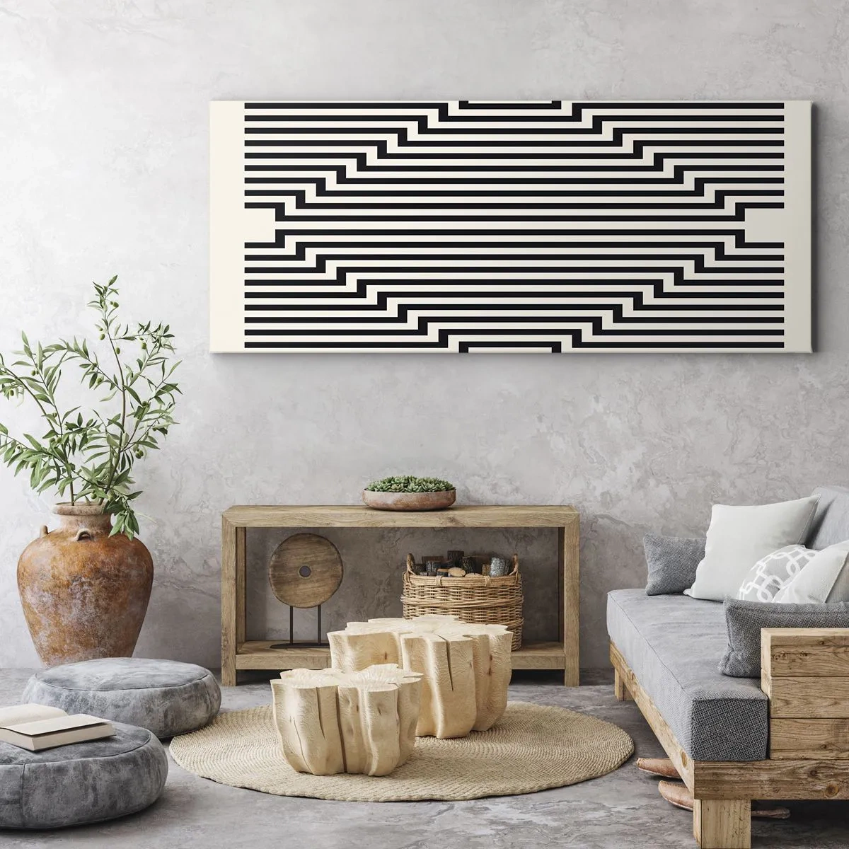 Tablou pe pânză - Iluzie geometrică - 100x40 cm