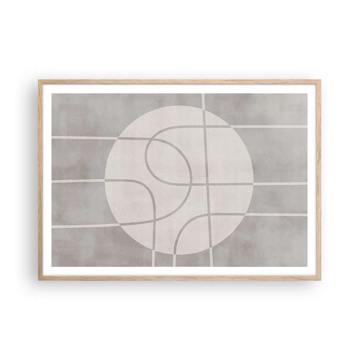 Poster în ramă de stejar deschis - Circular și drept înainte - 100x70 cm