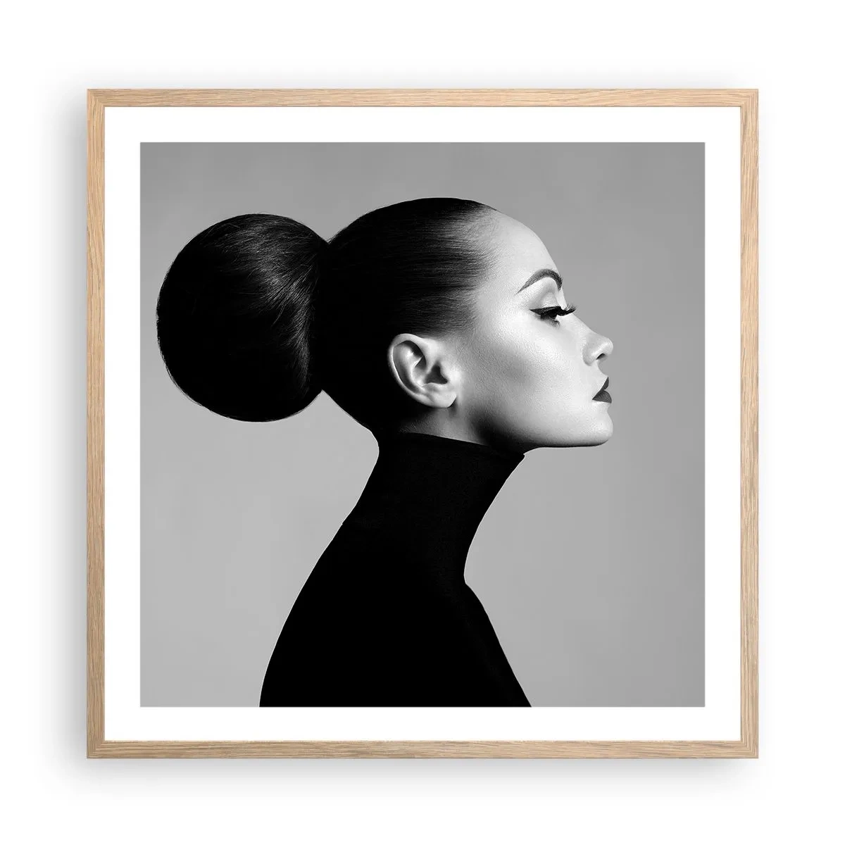 Poster în ramă de stejar deschis - Nefertiti contemporană - 60x60 cm