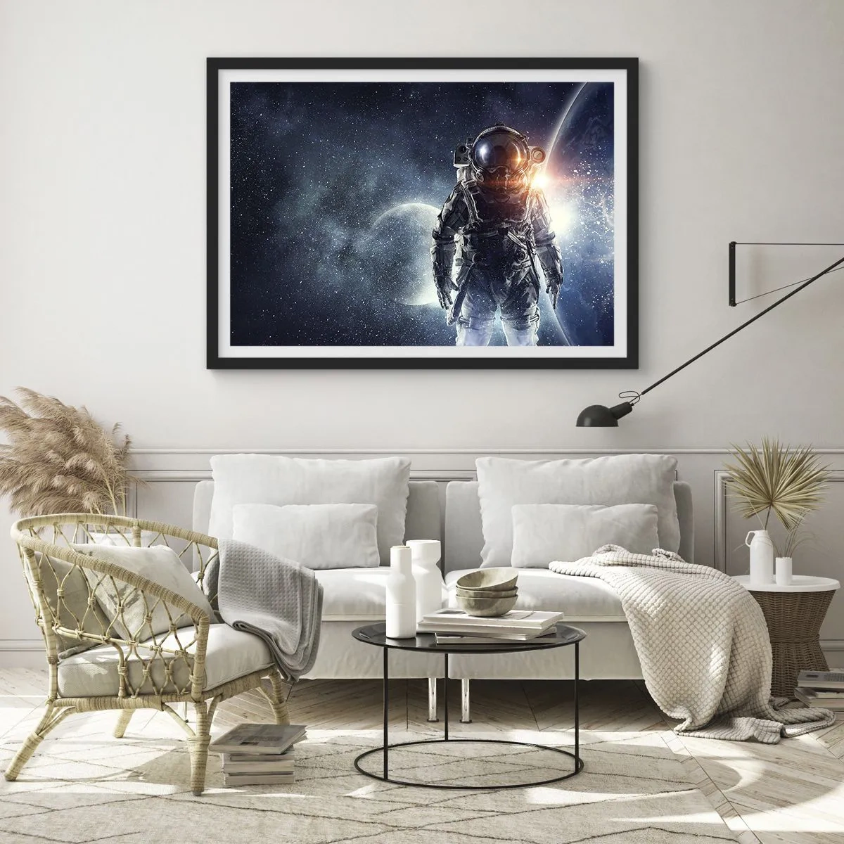 Poster în ramă neagră - Aventură spațială - 70x50 cm