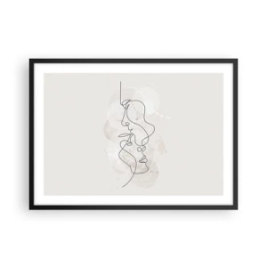 Poster în ramă neagră - Încurcați într-o îmbrățișare - 70x50 cm