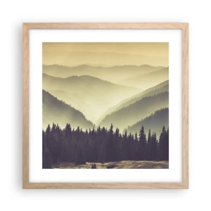 Poster în ramă de stejar deschis - Dincolo de munți... - 40x40 cm