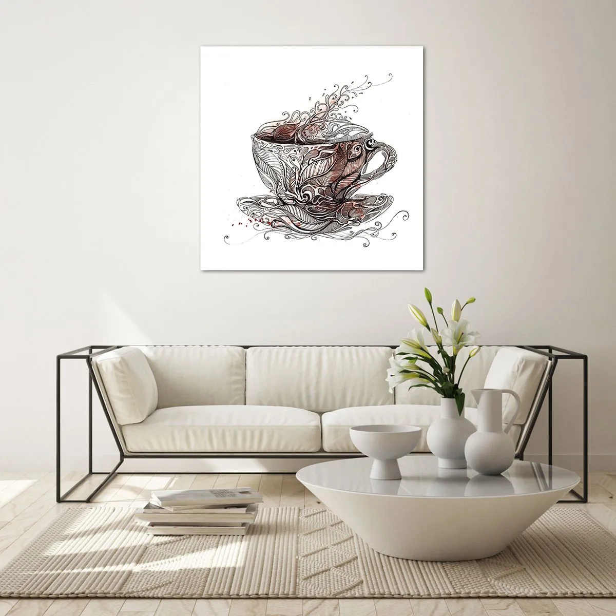 Tablou pe sticlă - Ceaiul este bun pentru orice - 70x70 cm