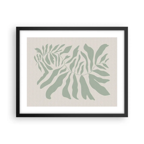 Poster în ramă neagră - Ramura de smarald - 50x40 cm