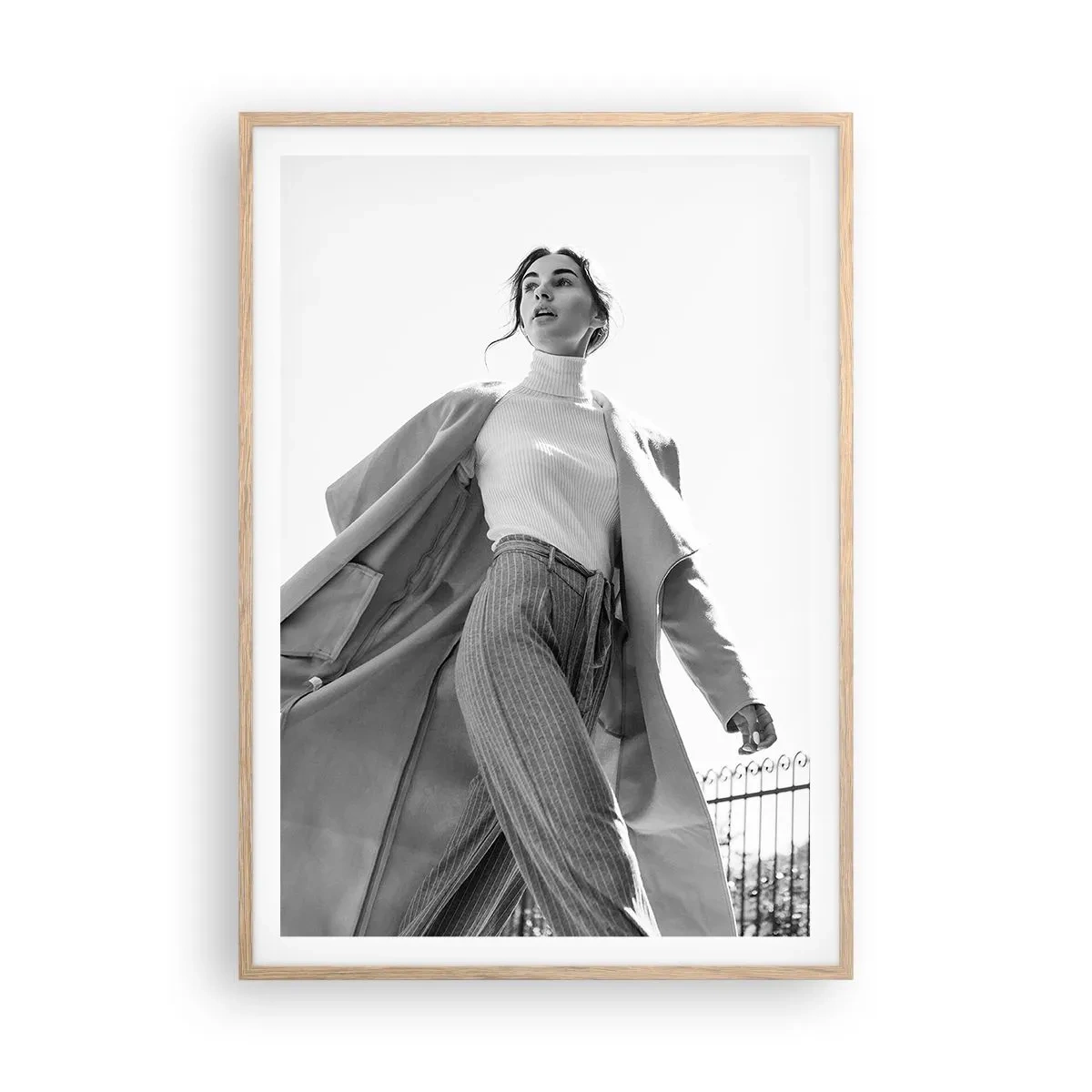 Poster în ramă de stejar deschis - Vii cu mine? - 70x100 cm