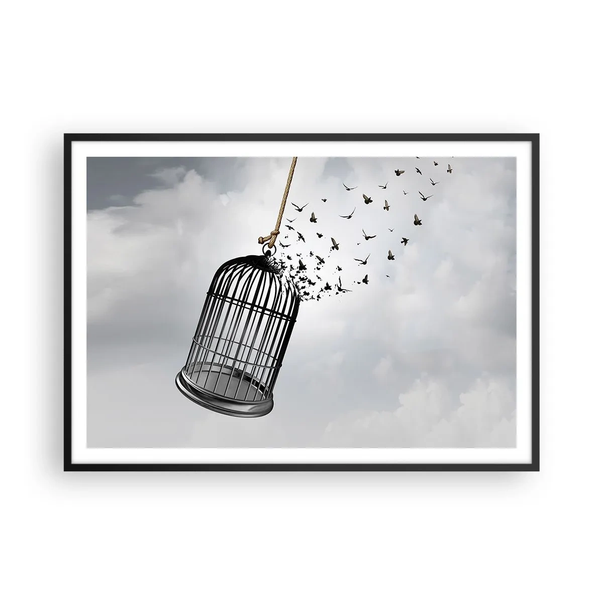 Poster în ramă neagră - Credință...Speranță...Libertate! - 100x70 cm
