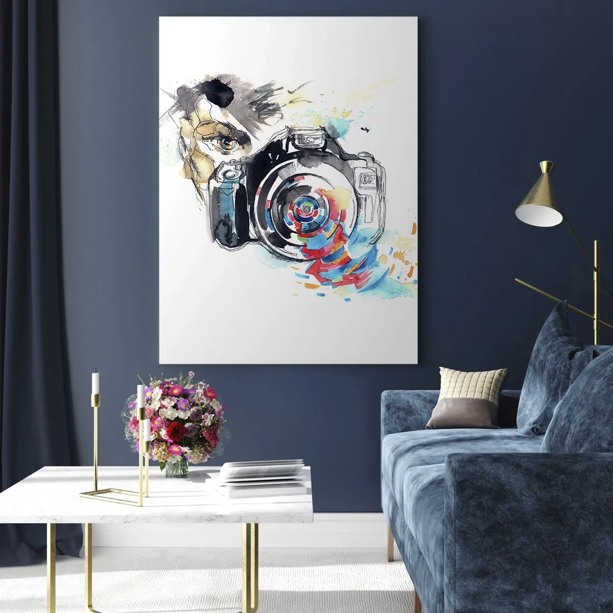 Tablou pe sticlă - În ochiul obiectivului - 50x70 cm