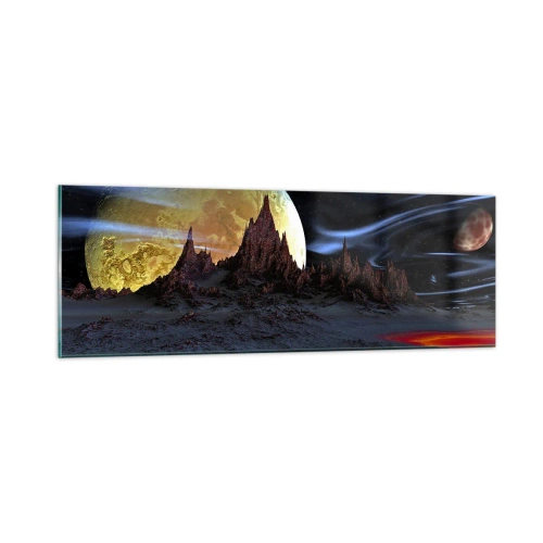 Tablou pe sticlă - Lumea necunoscută - 90x30 cm