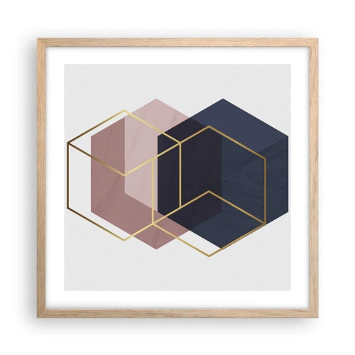 Poster în ramă de stejar deschis - Puterea simplității - 50x50 cm