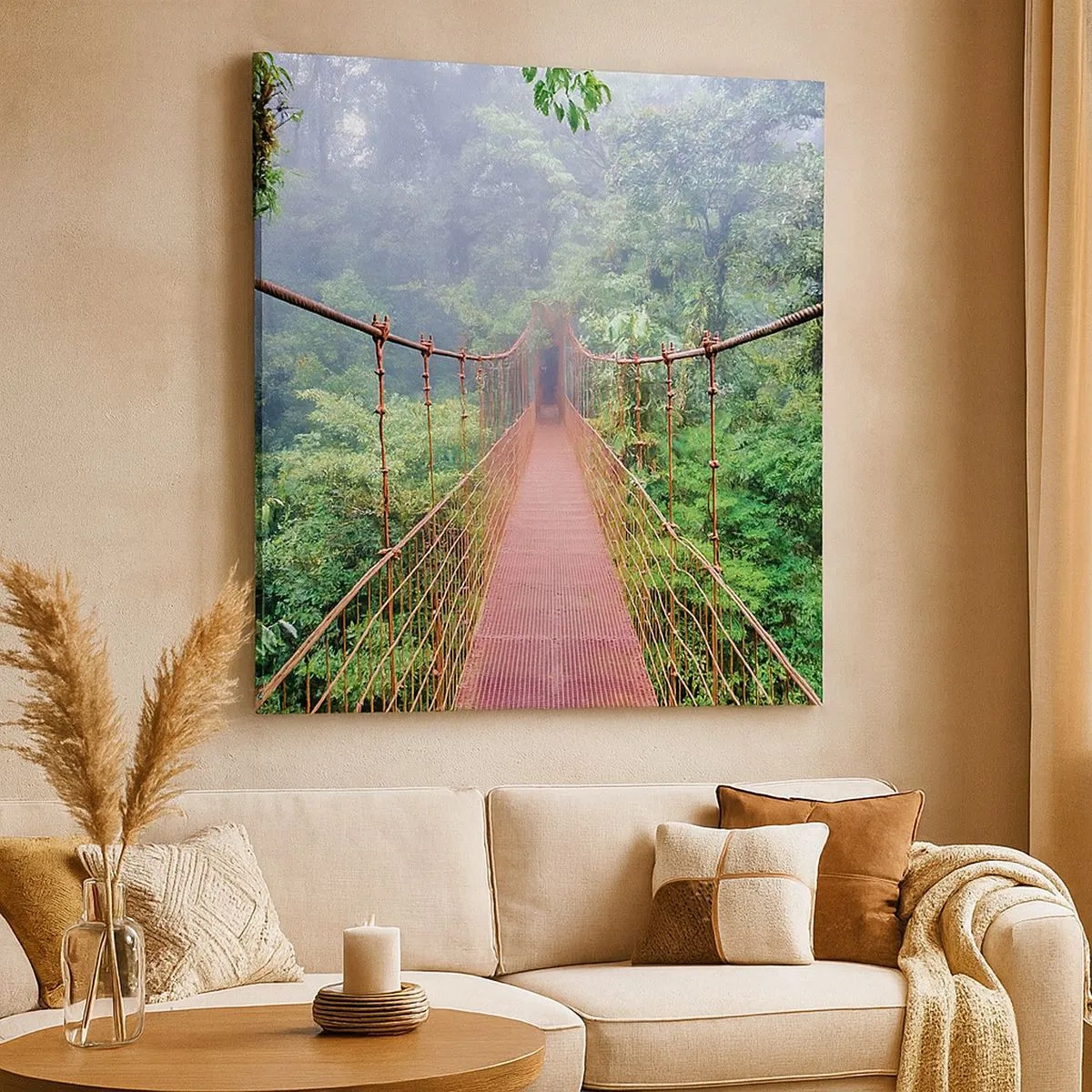 Tablou pe pânză - Suspendat deasupra coroanelor arborilor - 30x30 cm