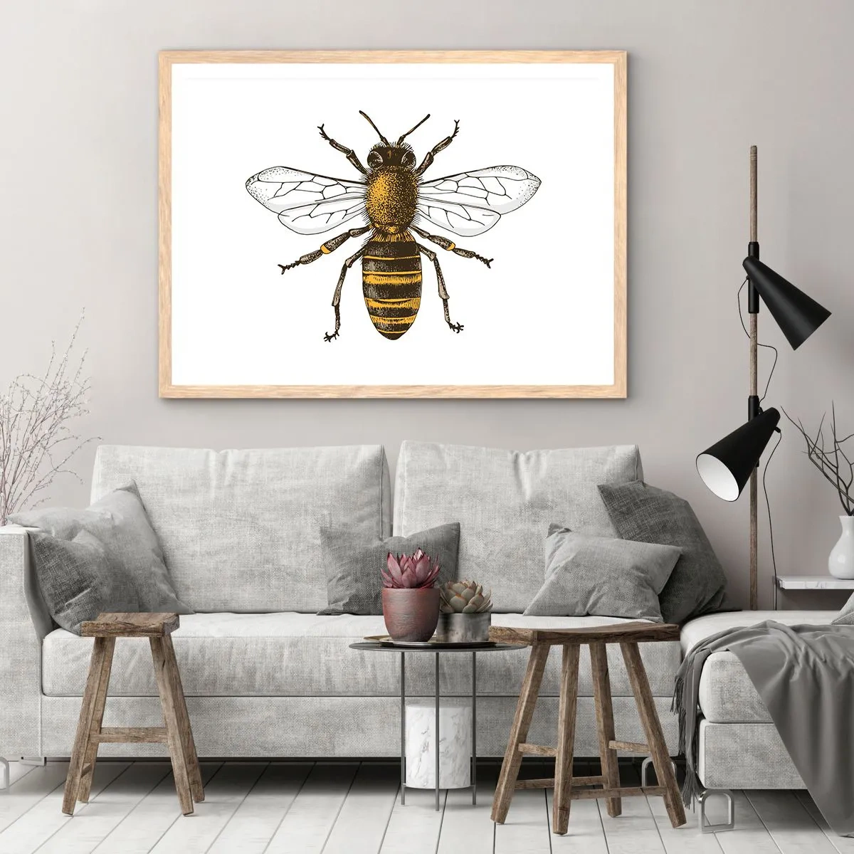 Poster în ramă de stejar deschis - Frumoasă și bună - 50x40 cm