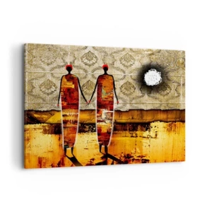 Tablou pe pânză - Compoziție etnică în culorile Africii - 120x80 cm