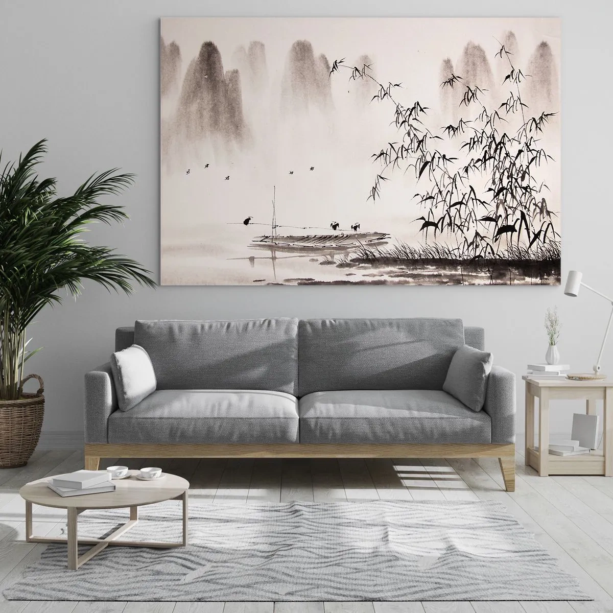 Tablou pe sticlă - Liniștea câmpurilor de orez - 100x70 cm