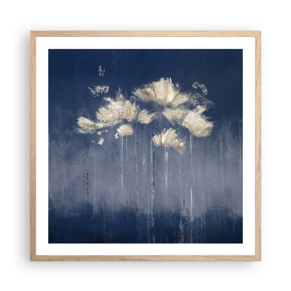 Poster în ramă de stejar deschis - Ca petalele în vânt - 60x60 cm