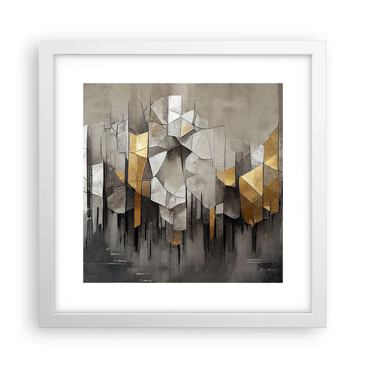 Poster în ramă albă - Compoziție de gheață și lumină - 30x30 cm