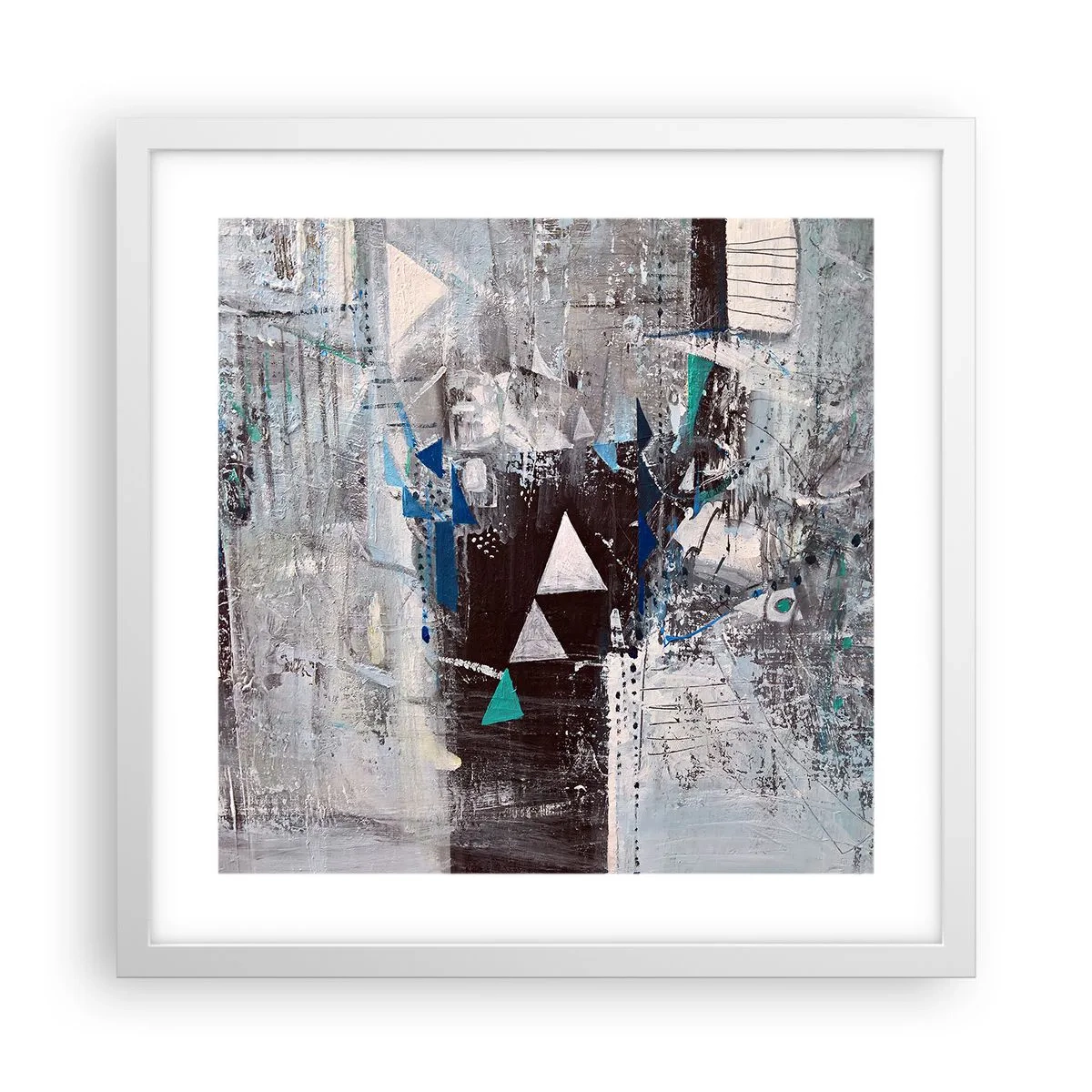 Poster în ramă albă - Ordinea superioară a triunghiurilor - 40x40 cm