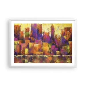 Poster în ramă albă - Compoziția metropolitană - 70x50 cm
