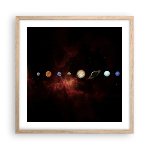 Poster în ramă de stejar deschis - Cartierul nostru - 50x50 cm