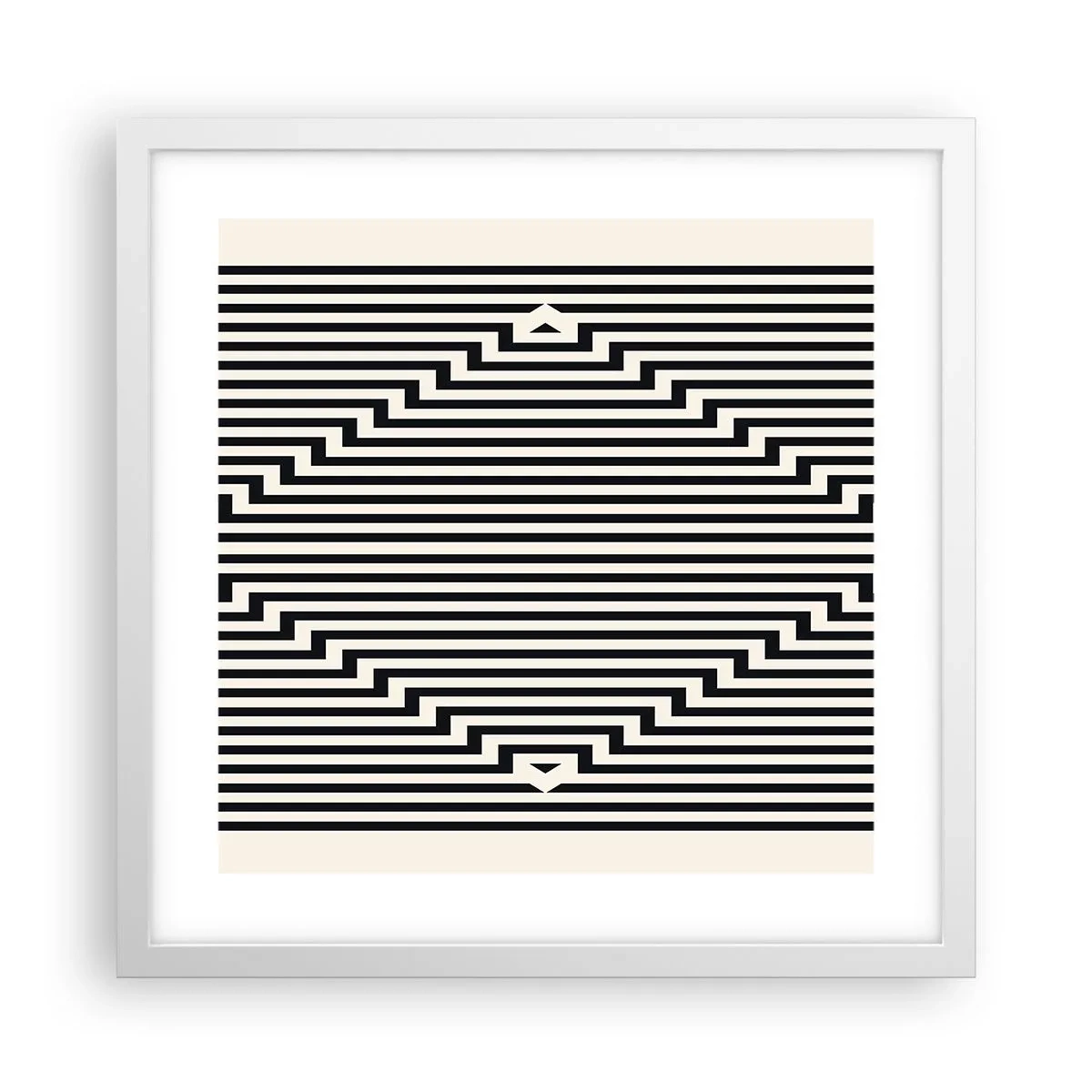 Poster în ramă albă - Iluzie geometrică - 40x40 cm