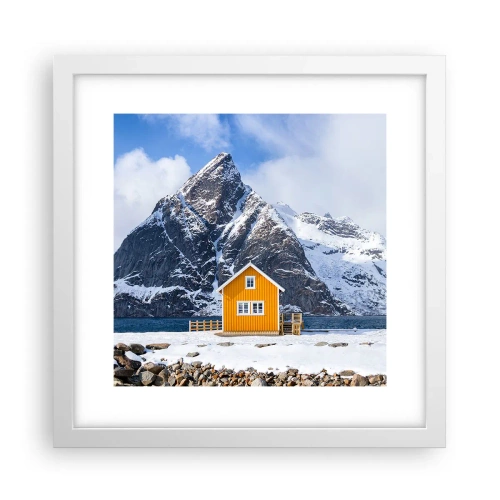Poster în ramă albă - Vacanță scandinavă - 30x30 cm