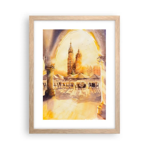 Poster în ramă de stejar deschis - Răsărit în Cracovia - 30x40 cm