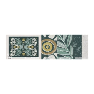 Mostră tapet Premium Canvas - Ca un decupaj folcloric - Boho, Model, Botanică - 100x30 cm