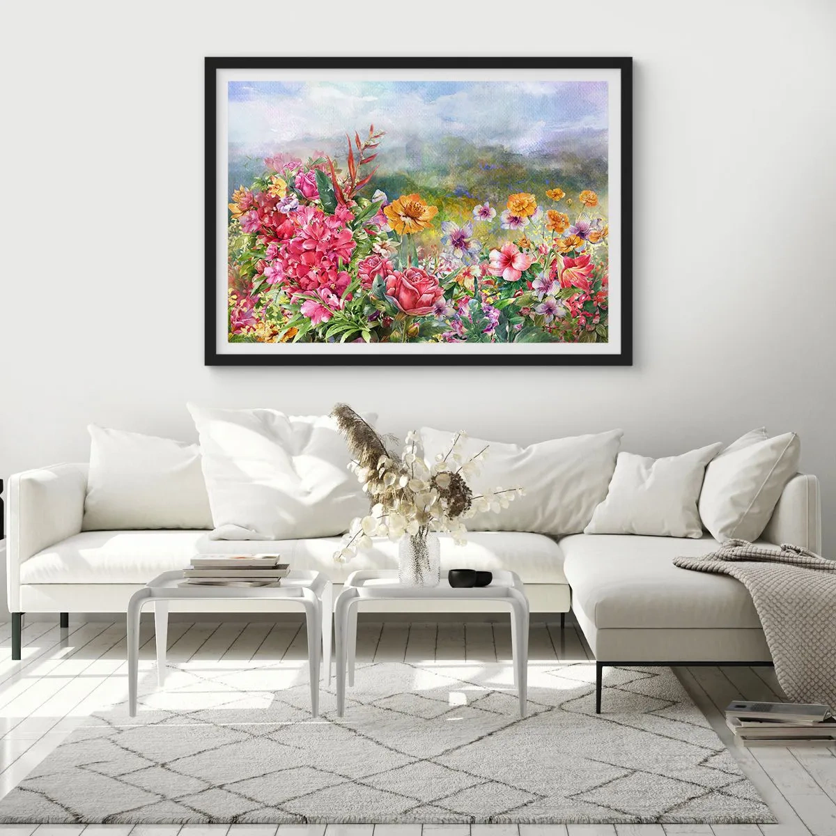 Poster în ramă neagră - O grădină înnebunită - 70x50 cm