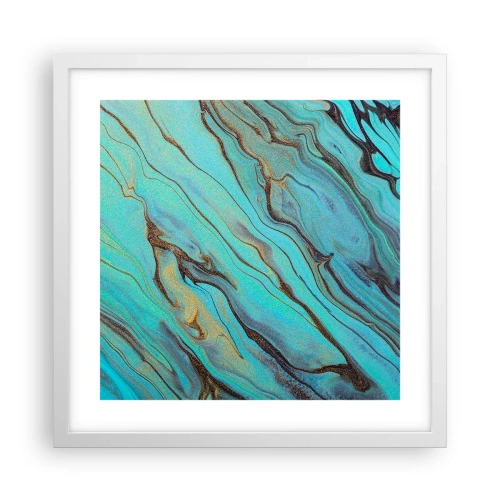 Poster în ramă albă - Mareea turcoaz - 40x40 cm