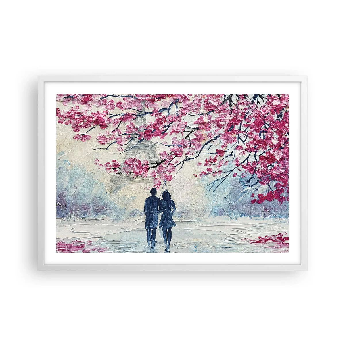 Poster în ramă albă - Plimbare romantică - 70x50 cm
