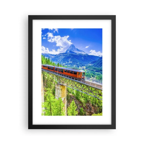 Poster în ramă neagră - Calea ferată din Alpi - 30x40 cm