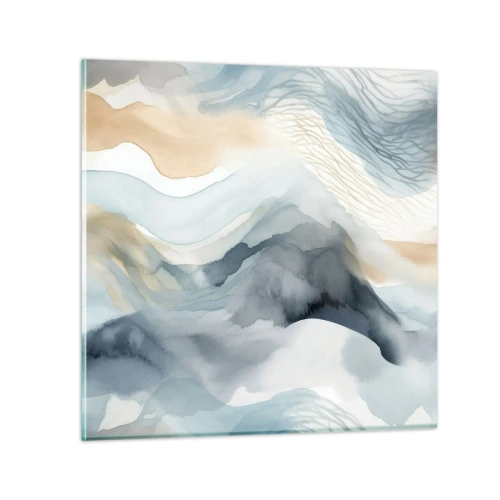 Tablou pe sticlă - Abstracție de zăpadă și ceață - 30x30 cm