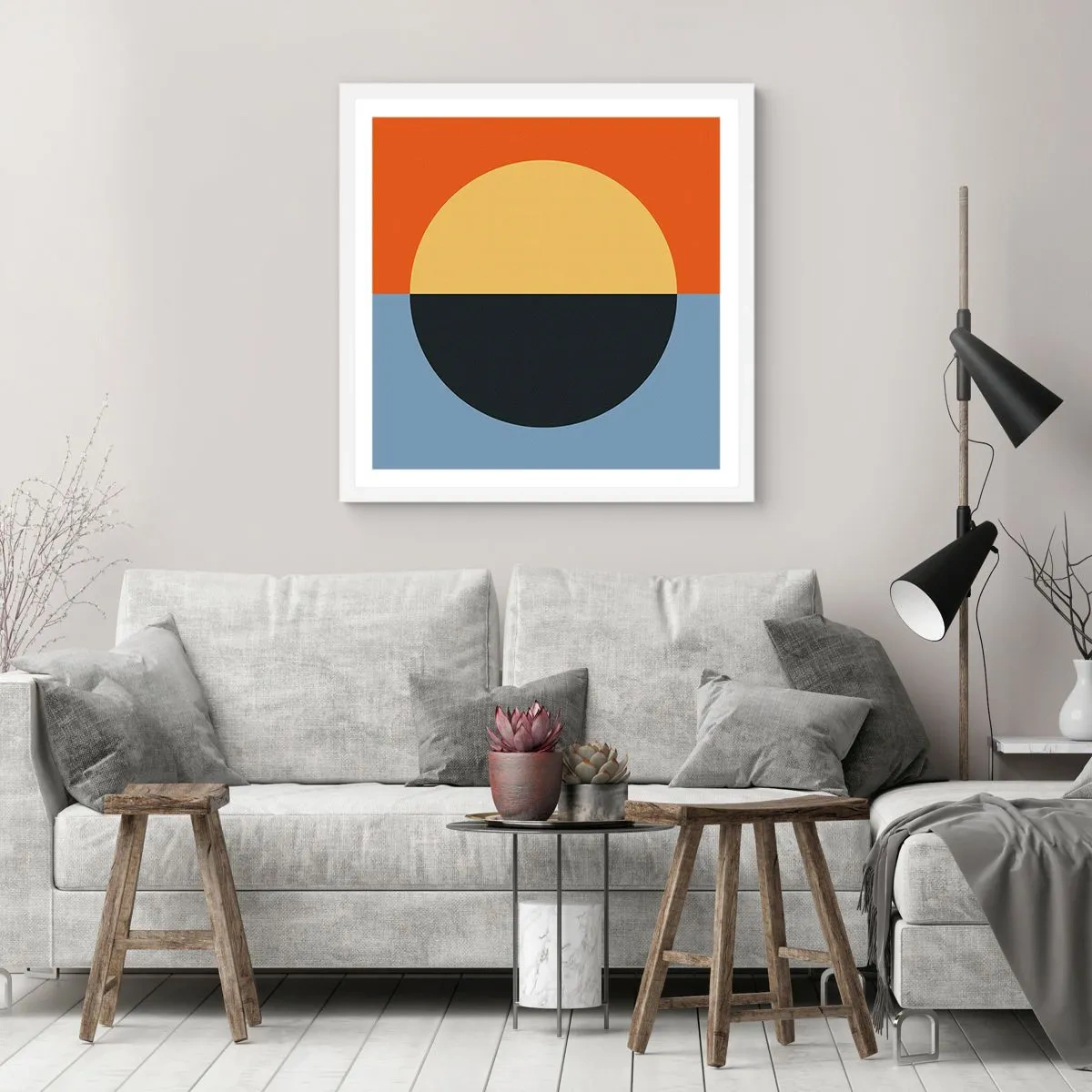 Poster în ramă albă - O compoziție de căldură și răcoare - 30x30 cm