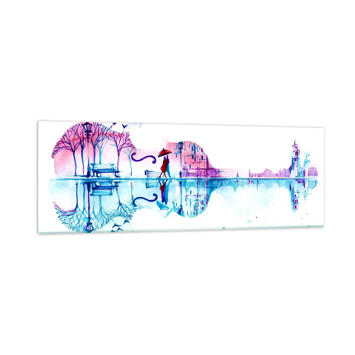 Tablou pe sticlă - Îți voi aduce cântece de ploaie - 90x30 cm