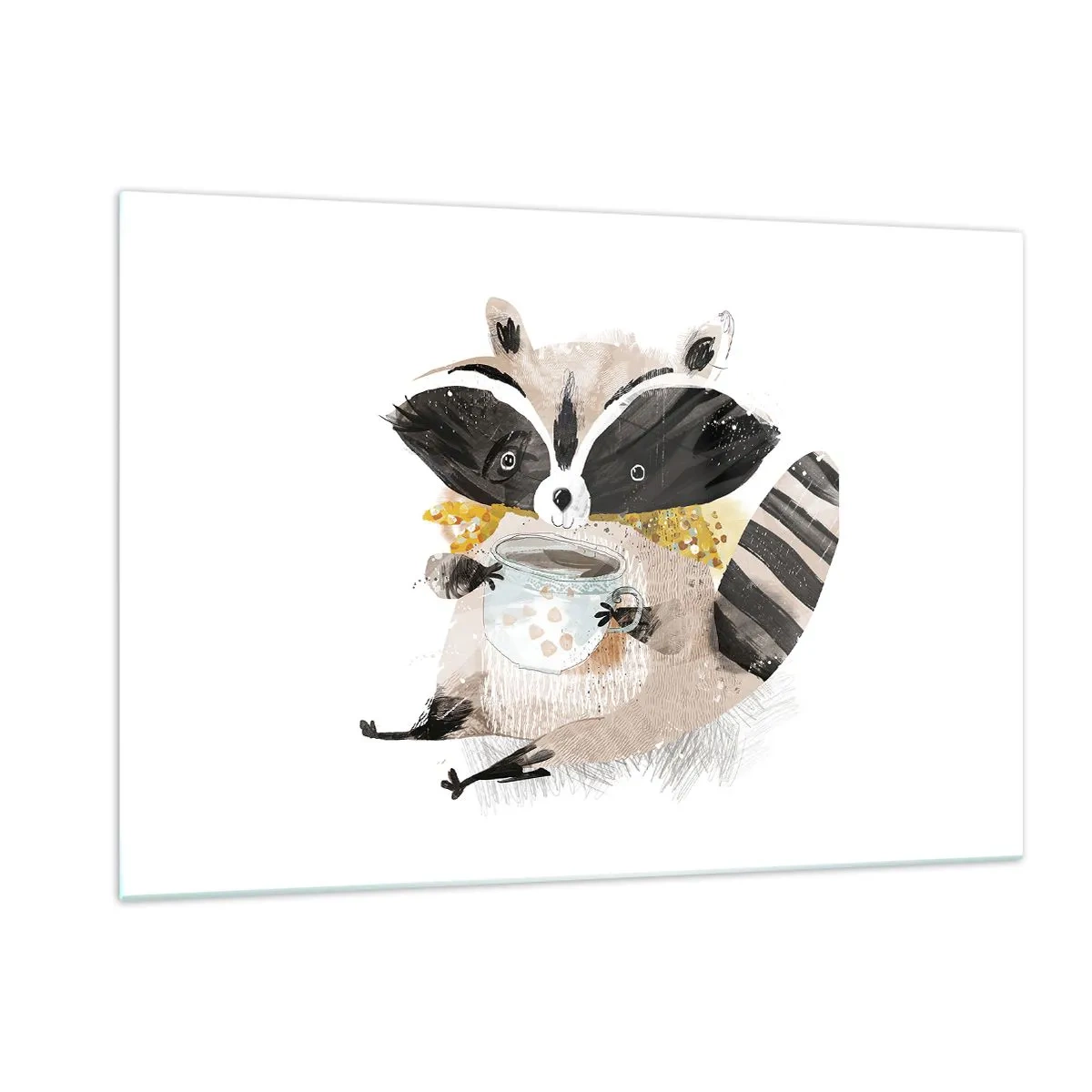 Tablou pe sticlă - Prietenul meu ratonul - 120x80 cm