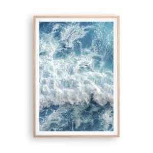 Poster în ramă de stejar deschis - Cu bucurie și în salturi - 70x100 cm