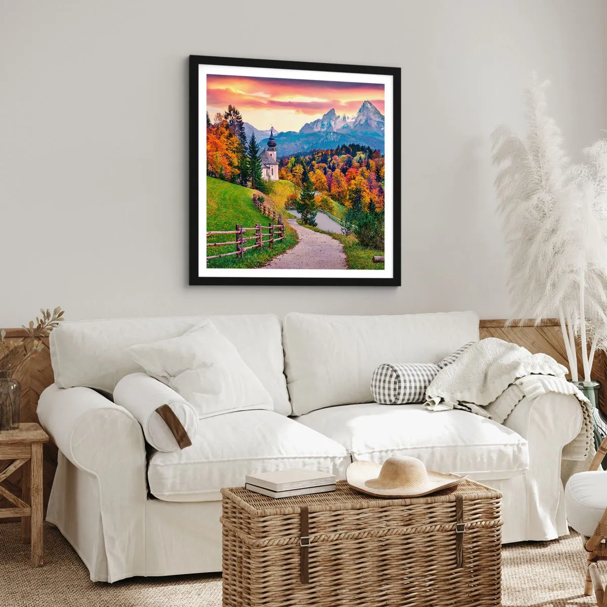 Poster în ramă neagră - Un peisaj ca o pictură - 30x30 cm