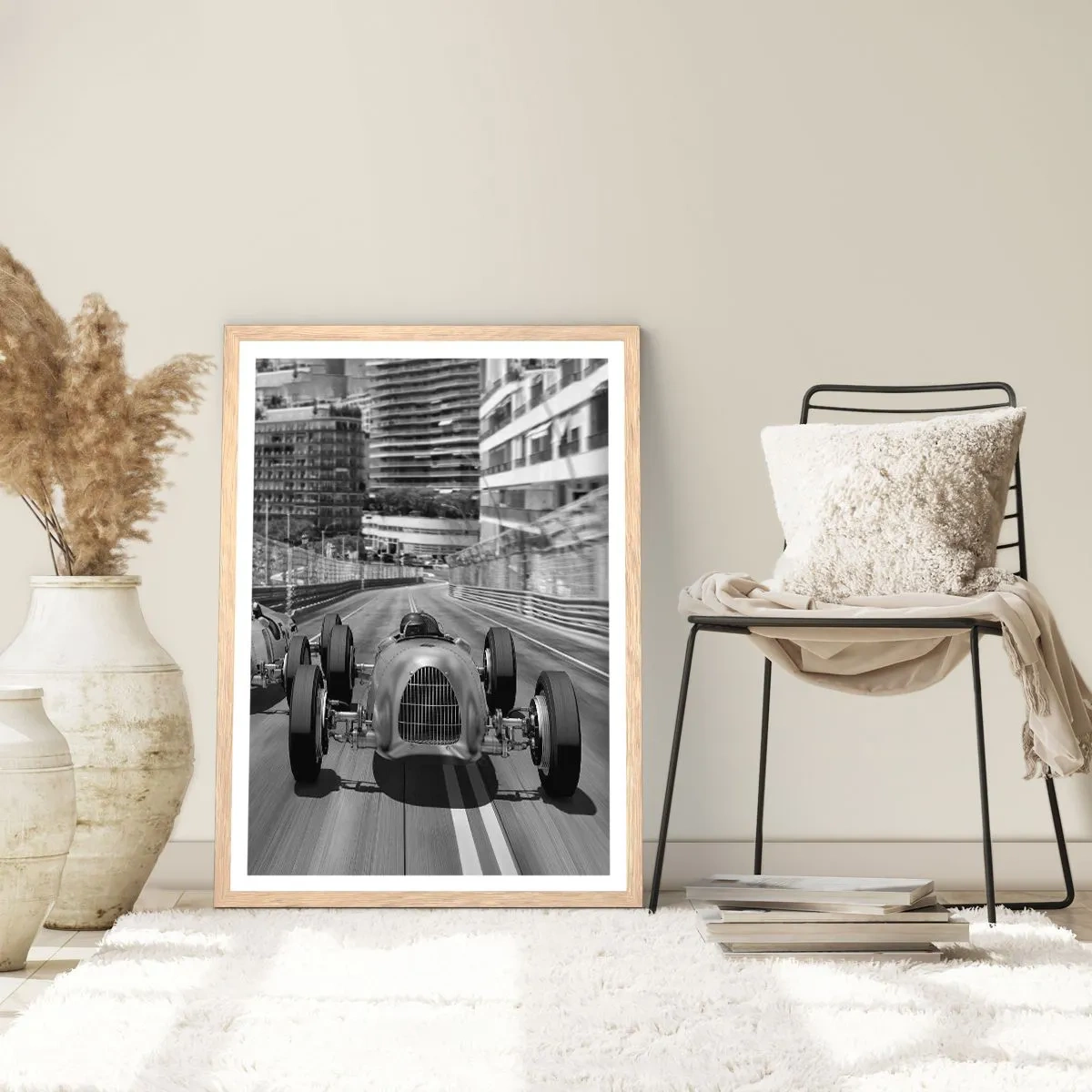 Poster în ramă de stejar deschis - A fost odată ca niciodată în Monte Carlo - 70x100 cm