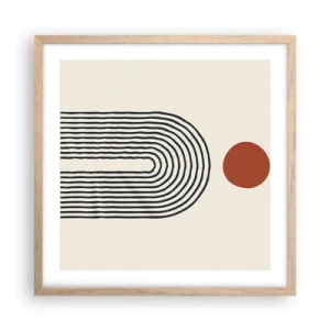 Poster în ramă de stejar deschis - Magnetismul formelor și al culorilor - 50x50 cm