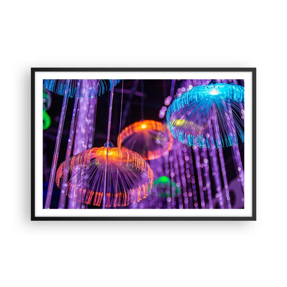 Poster în ramă neagră - Fântână de lumină - 91x61 cm