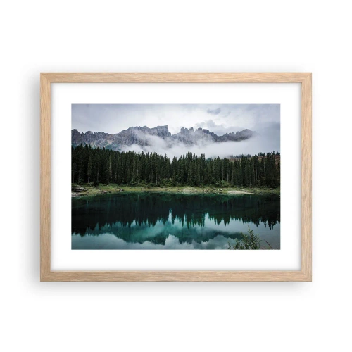 Poster în ramă de stejar deschis - Liniște, liniște, să nu trezim apa care doarme... - 40x30 cm